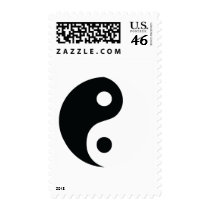 ying and yang icon postage stamp