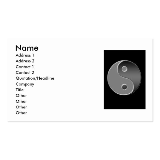 Ying Yang Business Card (front side)
