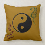 Ying Yang Chinese Dragon Pillow