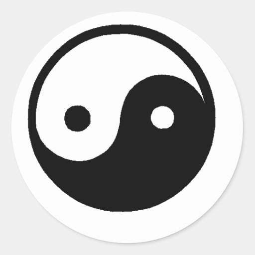 ying_yang classic round sticker | Zazzle