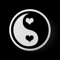 Ying Yang Love buttons