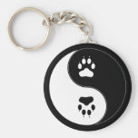 Ying Yang Paw Print Key Chains