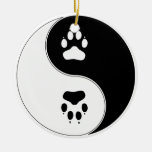 Ying Yang Paw Print Ornament
