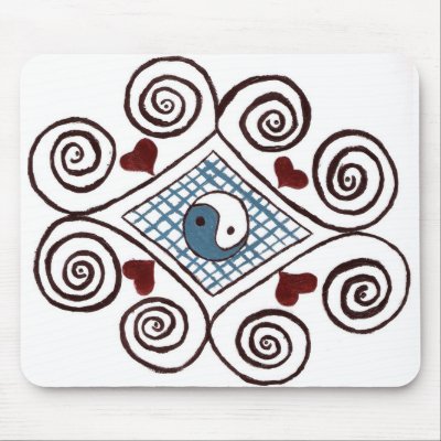 ying yang swirls mousepad by Jeanniec