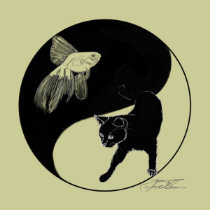 yinyang block colour lineart t-shirts