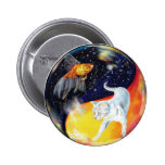 YinYang Fish and Cat Button