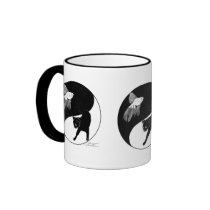 YinYang Fish and Cat - Mug with 3 images