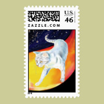Yinyang - White Cat postage