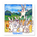 Yippee!!! - Cute Cartoon Bunnies Poster Print posters