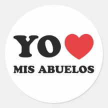 Yo Amo Mis Abuelos Round Sticker