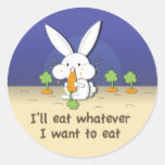 Yo comeré lo que quiero comer (el personalizable) pegatinas redondas
