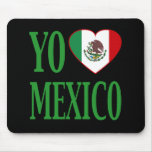 Yo Love Mexico (I love Mexico) with Flag Heart mousepads