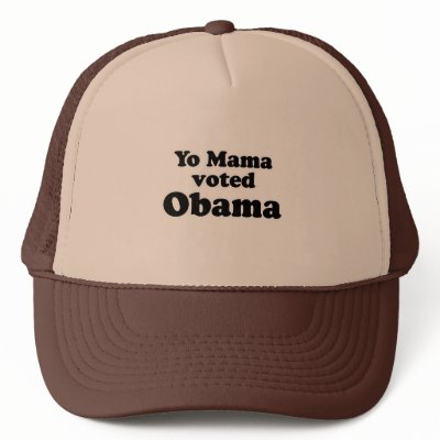 Yo mama voted Obama T-shirt Mesh Hats by obamashirts