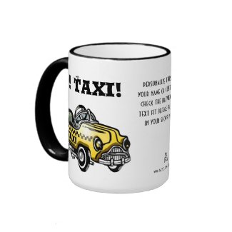 Yo! Taxi! (Personalized Ceramic) Mugs