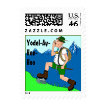 Yodeling Yodeler Yodel In Green lederhosen Stamps
