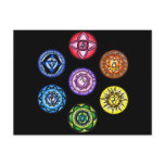 Yoga - 7 Chakras Energy Post Cards