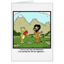 Yoga and Meditation: Lion Cartoon Greeting Cards