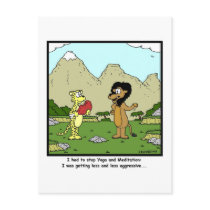 Yoga and Meditation: Lion Cartoon Postcards