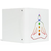 Yoga Asana Siddhasana Pose with 7 Chakras 3 Ring Binders