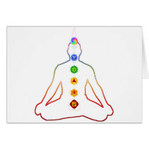 Yoga Asana Siddhasana Pose with 7 Chakras Card