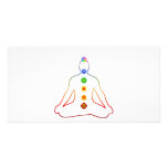 Yoga Asana Siddhasana Pose with 7 Chakras Photo Greeting Card