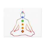 Yoga Asana Siddhasana Pose with 7 Chakras Postcard
