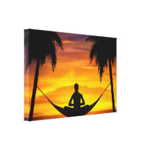 Yoga At Sunset Gallery Wrap Canvas