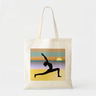 Yoga At The Beach Budget Tote Bag zazzle_bag