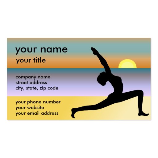 Yoga At The Beach Business Cards (front side)