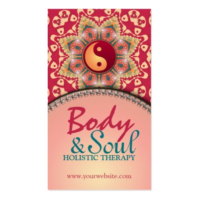 Yoga Balance Bohemian Flower YinYang Business Card