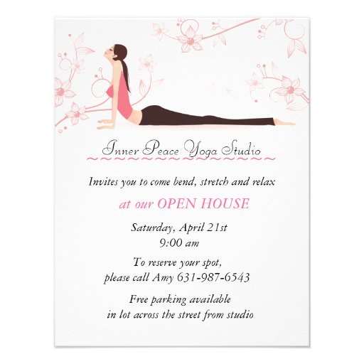 Yoga Blossoms Stationery Card Personalized Invitations