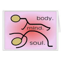 Yoga--"Body. Mind. Soul" Gifts--Stick people cards
