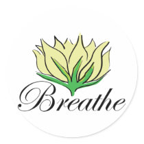Yoga Breathe Round Stickers