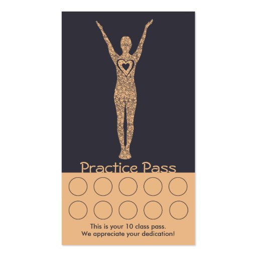 Yoga Business Card 10 Class Pass (front side)
