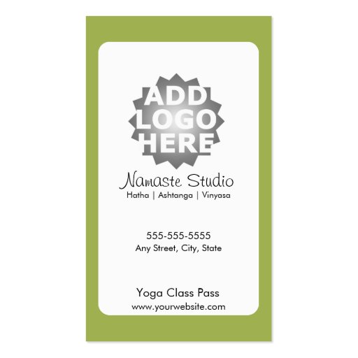 Yoga Business Card 10 Class Pass (back side)