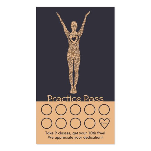 Yoga Business Card 10 Class Pass (front side)