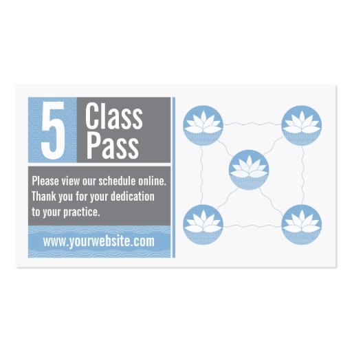 Yoga Business Card 5 Class Pass (front side)
