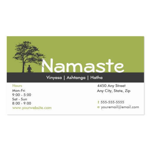 Yoga Business Card Class Pass (front side)