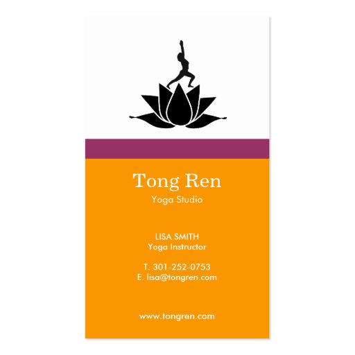 Yoga Business Cards (front side)