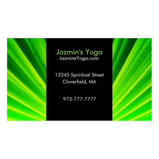 Yoga Business Cards (back side)