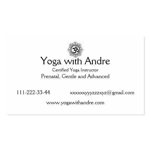 Yoga cards OM Business Card Templates (front side)