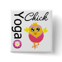 Yoga Chick Pinback Buttons