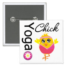 Yoga Chick Pinback Buttons