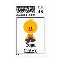 Yoga Chick Postage Stamps