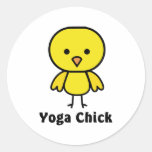 Yoga Chick Round Sticker