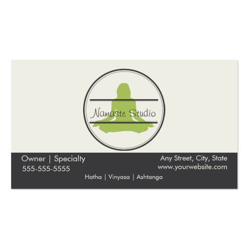 Yoga Class Business Card loyalty card (back side)
