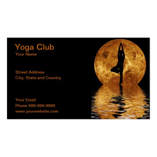 yoga club business card template (front side)