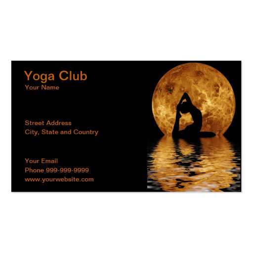 yoga club business cards (front side)