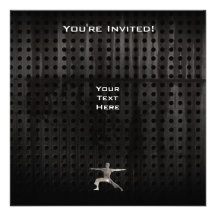 Yoga; Cool Black Personalized Invitation