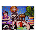 Yoga Divas with Martinis Greeting Card